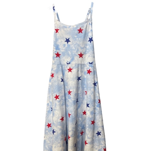 JUMPING BEANS UGC Girls Size 6x American flag tank dress blue red stars tie dye - Picture 5 of 12